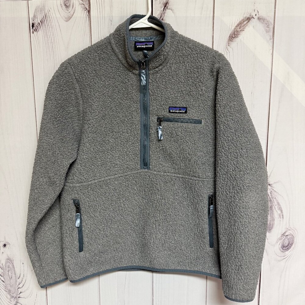 Patagonia Women’s Retro Pile Marsupial Fleece Medium Gray EUC